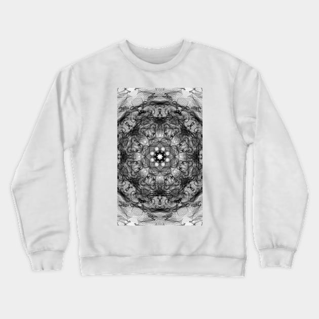 black and white flower pattern one Crewneck Sweatshirt by ForehandART